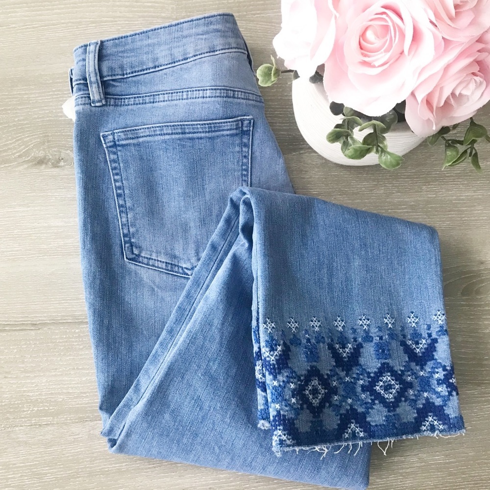 Ralph Lauren embroidered cropped jeans
